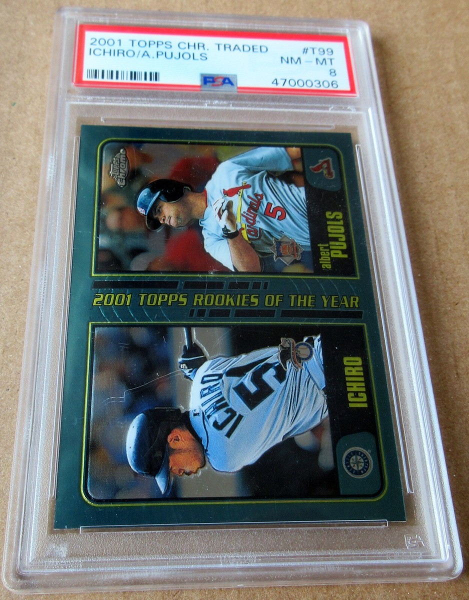 ICHIRO SUZUKI ALBERT PUJOLS 2001 Topps CHROME Traded Rookie Card 