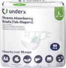UnderX Disposable Tabbed Briefs Adult Diapers-Absorbent Incontinence Underwear