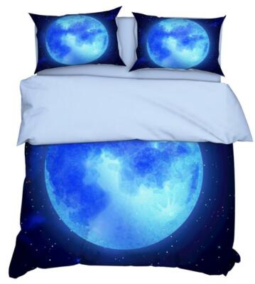 3D Blue Moon ZHUA03 Bed Pillowcases Quilt Duvet Cover Set Queen King Zoe