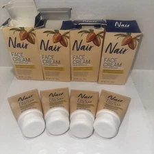 Lot Of 4 Nair Hair Remover Moisturizing Face Cream with Sweet Almond Oil 2oz Ea