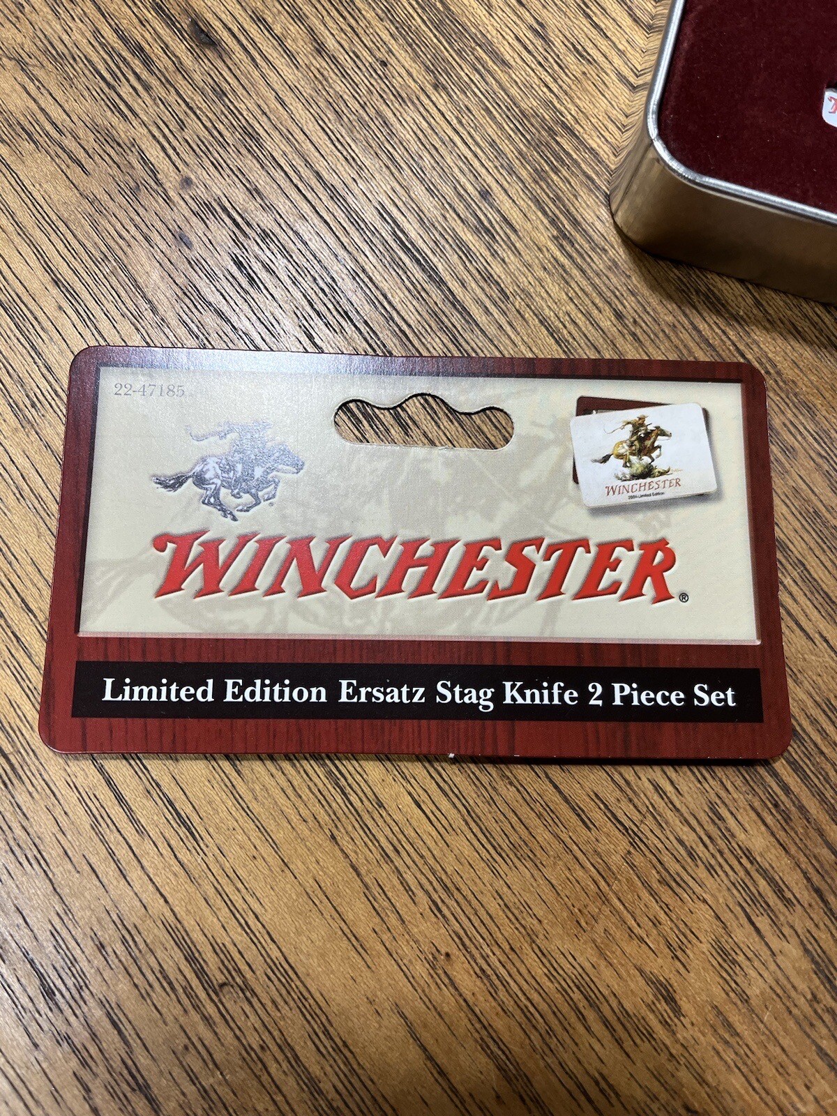 2004 WINCHESTER Limited Edition Ersatz Stag Knife Set 2pc with tin