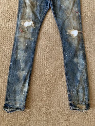 Nuevos vaqueros de Fagassent Aoki azul multicolor Jesús angustiado 30 | eBay