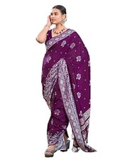 Women's Trendy Banarasi Woven Saree with Heavy Work Jacquard  Blouse Piece