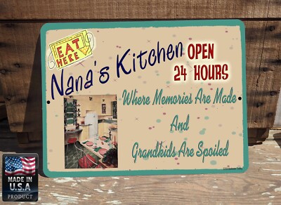 Personalized Kitchen Grandkids Spoiled 9'' x 12'' Grandmother Metal SIGN Plaque