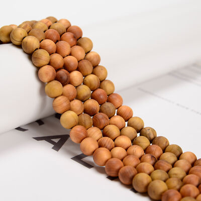 Natural Golden Sandalwood Smooth Round Beads 6mm 8mm 10mm 12mm 15.5'' Strand
