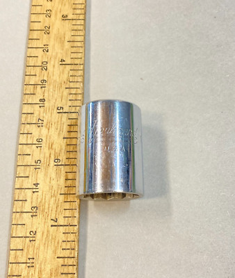 Herbrand 13/16'' Socket 1/2'' Drive 12 Point Script Name #S-126 USA