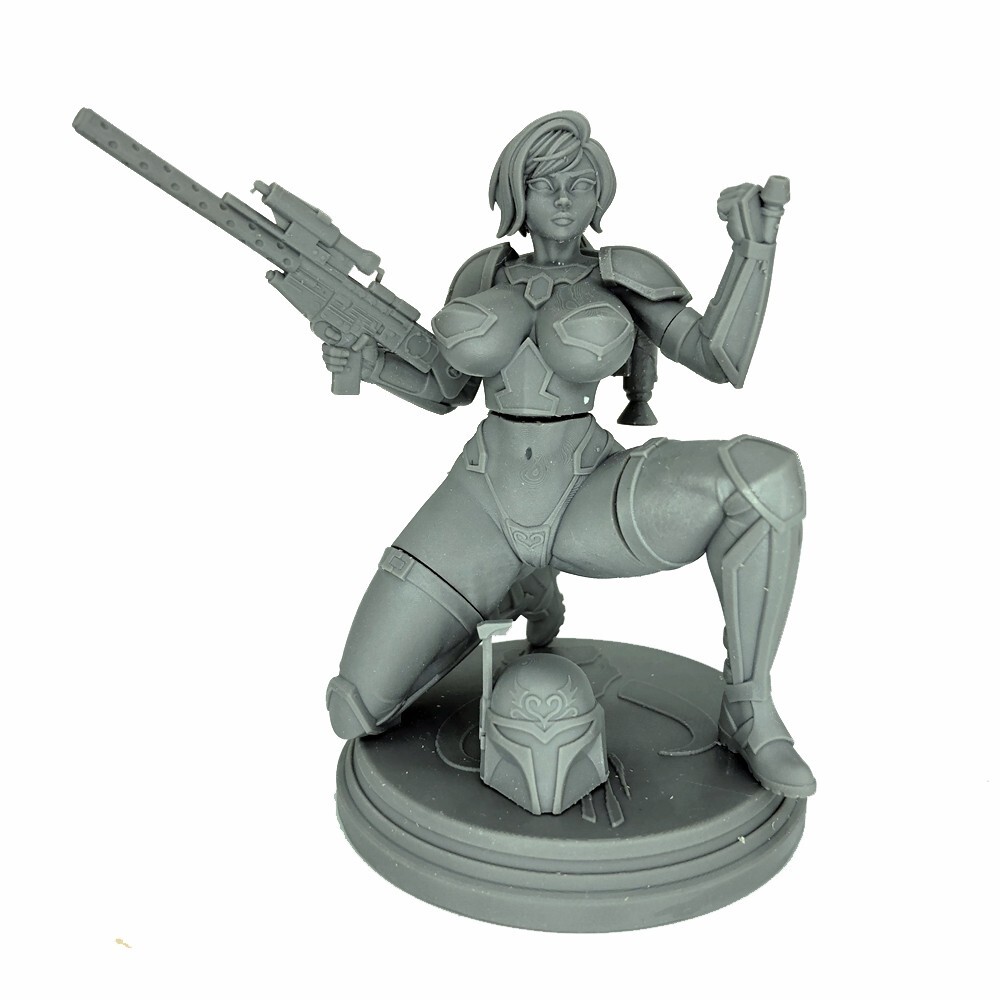 Mandalorian Girl Figure Unpainted Resin Model Kit 1:18 Model Kit Plastic