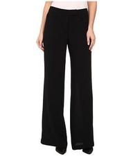 NWT 99 Adrianna Papell - Black Soft Wide Let Pants with Waist Tab. Sz 6