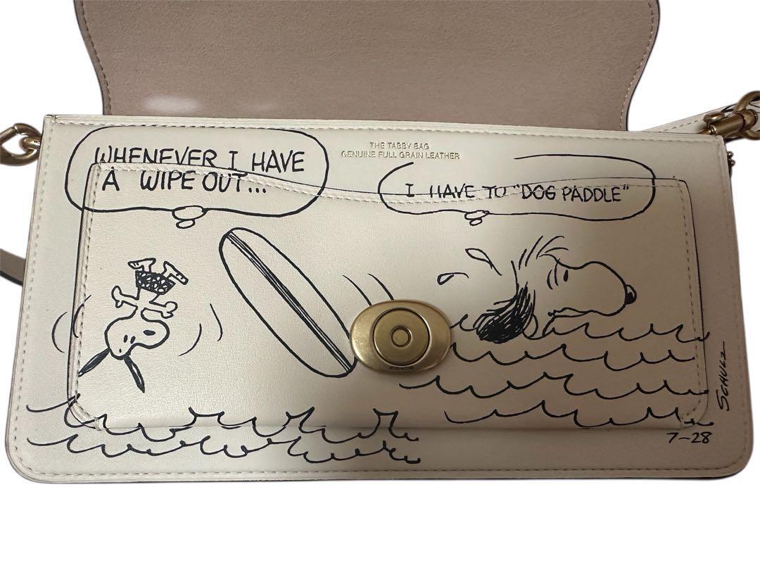 スヌーピー♪【COACH X Peanuts】Tabby ショルダーバッグ 26 Coach X Peanuts Tabby Shoulder Bag 26 With Newspaper Print
