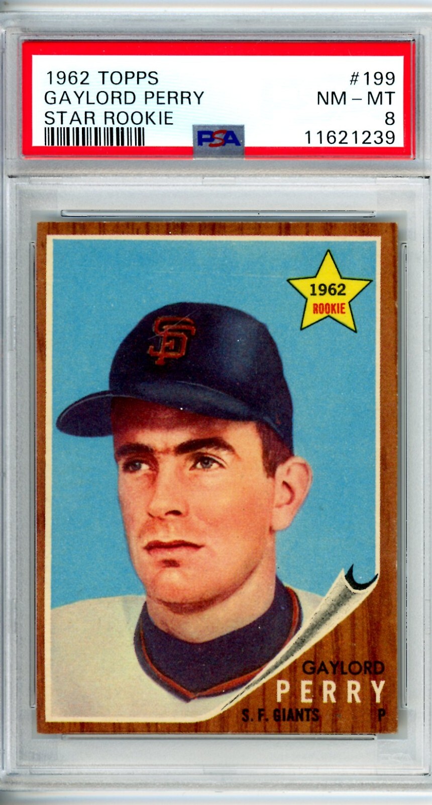 1962 Topps Gaylord Perry #199 Giants PSA 8 11549