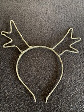 Bari Lynn Gold Christmas Holiday Reindeer Headband Glitter Fashion Trendy