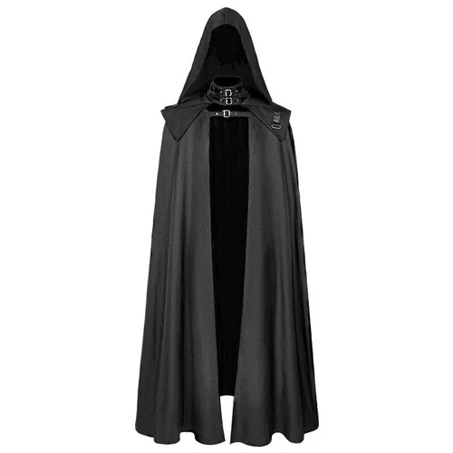 Herren Umhang Halloween Gewand Cosplay Kostüm Mittelalter Gothic mit Kapuze - Bild 6 von 9