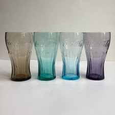 Libbey McDonald&rsquo;s Coca Cola 6&rdquo; Glasses Set Lot Of 4 All Different Tapered Coke