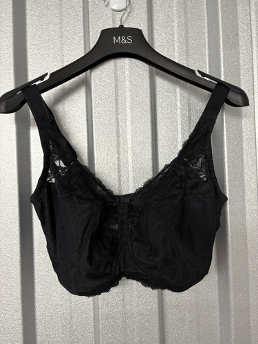 Marks & Spencer ungepolsterter Vollschalen-BH ohne Bügel Spitze UK 36 G schwarz