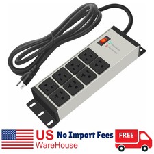Heavy Duty Power Strip Surge Protector 20 AMP, 8 Outlets 12 Gauge Industrial