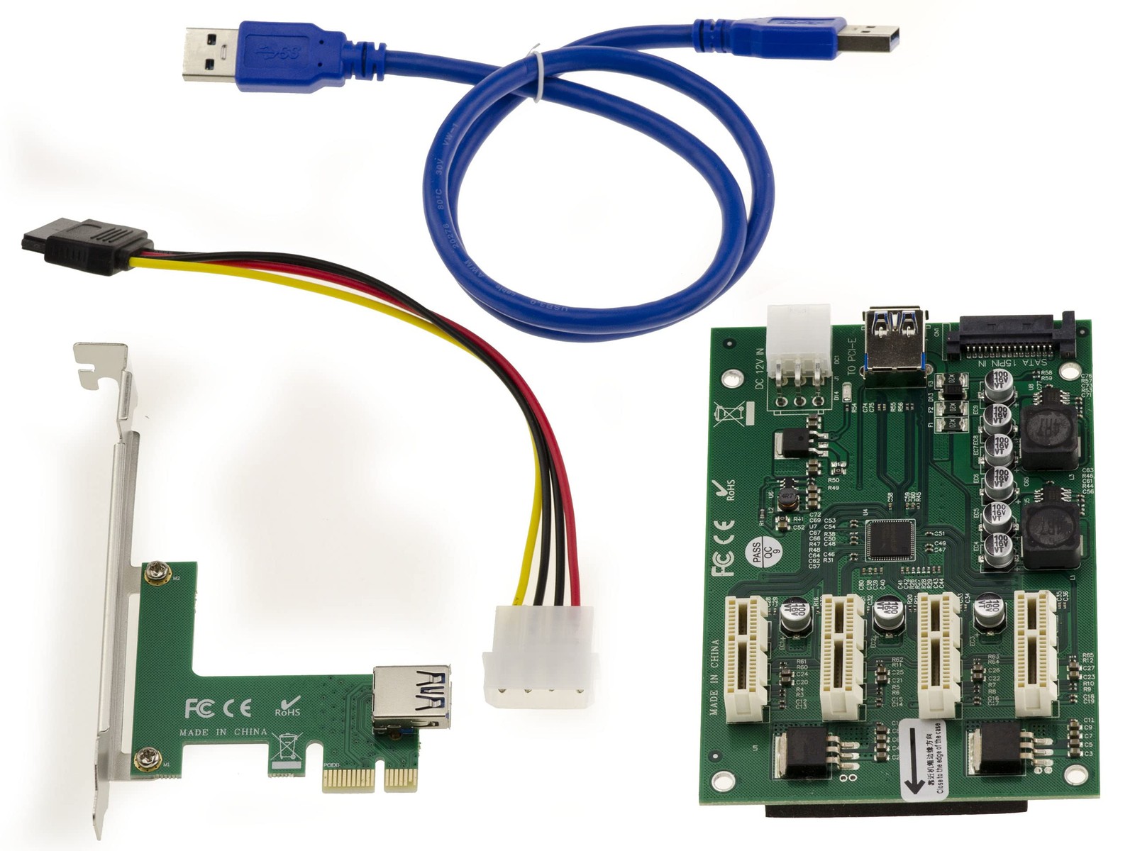 Carte d extension PCI Express x1 vers 4 ports PCIe x1 pour PC de bureau