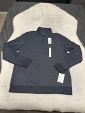 New Croft Barrow Men s 1/4 Zip Blue Extra Soft Fleece Size Medium