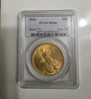 1924 $20 Saint-Gaudens Double Eagle Gold PCGS MS66 Business Strike (P)