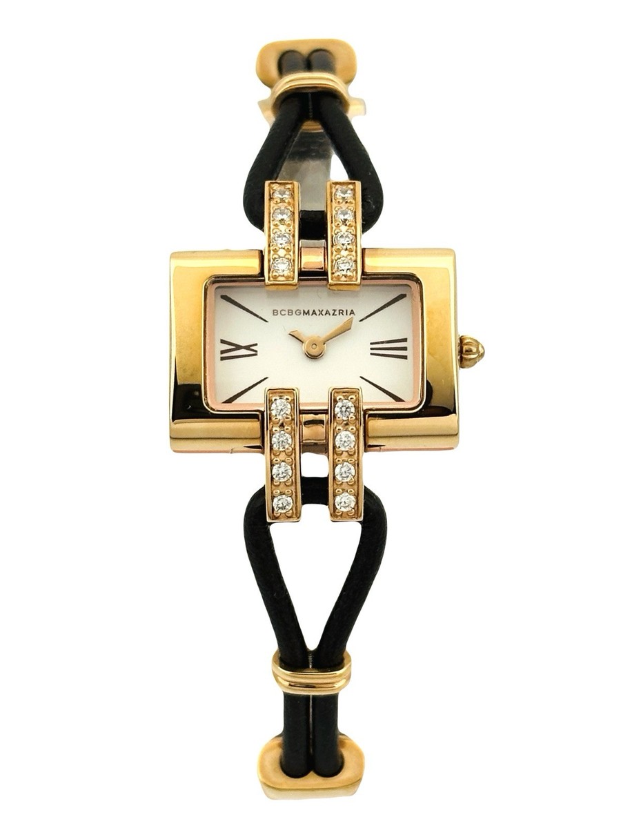 BCBGMAXAZRIA Women\'s Black Leather Strap Watch with Gold Accents New BCBG Max Azria Les Marais BG6302 Watch | Shade Station main image 3