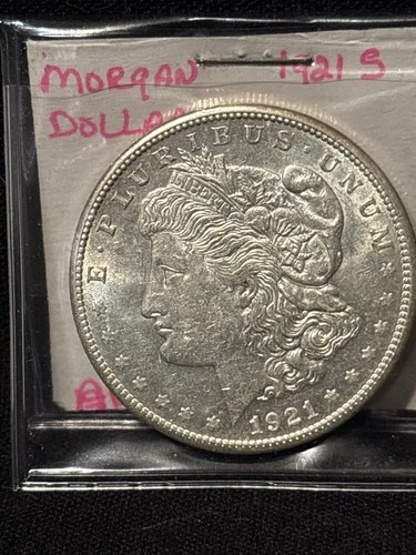 1921 S Morgan Silver Dollar AU About Uncirculated 90% Silver