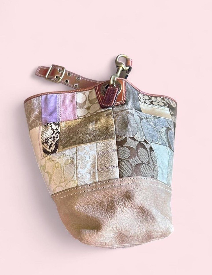 🌈 Y2K Vintage Coach Patchwork Shoulder Bag Multicolor | eBay