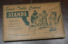 VTG Christmas Manger Set Nativity Cardboard Cut Out Stands for sand Table