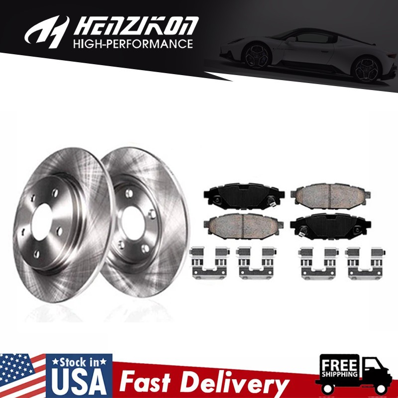 Rear Disc Rotors Ceramic Brake Pads Fits 2010 - 2014 Subaru Legacy Outback 286mm