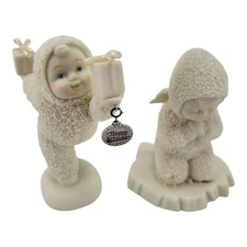Department 56 Snowbabies From Me to You and Now I Lay Me Down Figurines Set