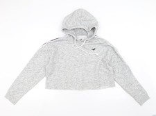 Womens UK L Regular Hollister Grey Pullover Hoodie