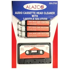 Audio Tape Cassette Head Cleaner w/ 3 Cleaning Fluids Care Wet Maintenance Kit