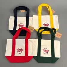 Trader Joe’s Mini Canvas Tote Bags Complete Set of All 4 Colors New! 2025