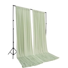2 Packs 5.5x10ft Photography Backdrop Drapes, Sage Green, Wedding, Party, Stage