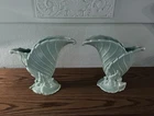 Vintage Royal Haeger Vases Pair of 2 Matte Blue Vases MCM Retro Mod Decor