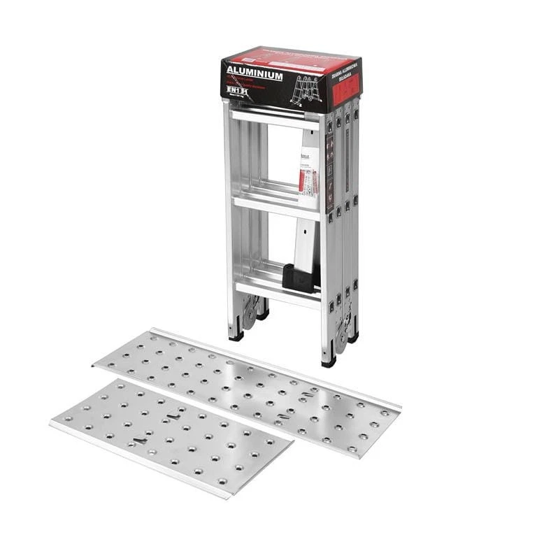 Leiter mit Plattform 4x3 Stufen 346 cm Arbeitsbühne klappbar KD4070 - Bild 2 von 2