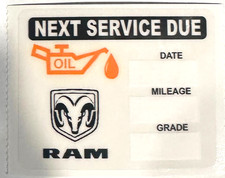 50 Dodge Ram Logo Static Cling Oil Change Reminder Stickers Decals Free Sh