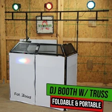 DJ Booth Table Lighting Truss Stand System - Foldable Panel Stage Platform Scrim