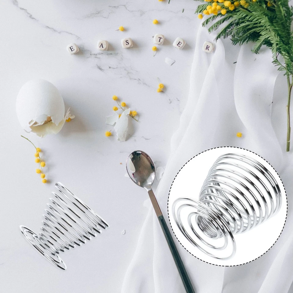  4 Stück Edelstahl Eierbecher Mini Federdraht Eierablage Eierhalter gekochter Ei - Bild 3 von 4