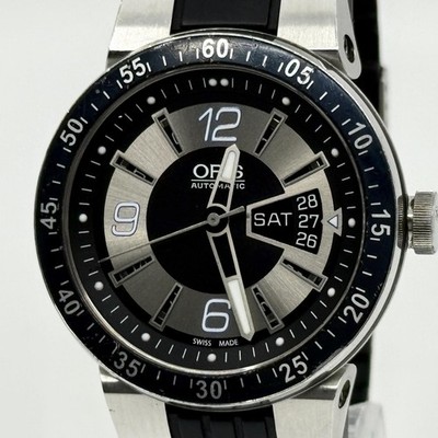 Oris Williams F1 Team Day Date Automatic Black Silver Dial Mens Watch 7613