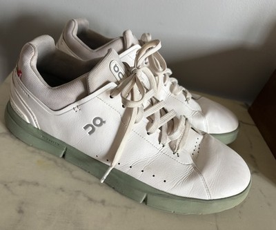 On Cloud The Roger Advantage Men US Sz 13 White Green Casual Sneaker No Inserts