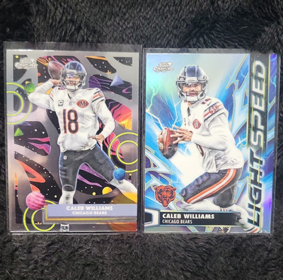 Topps 2025 Cosmic Chrome Caleb Williams LS-4 (2) Card Lot Chicago Bears