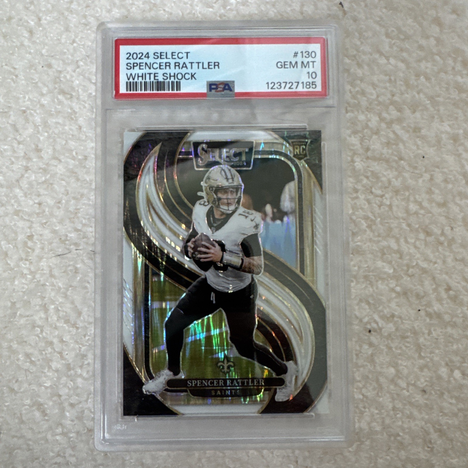 2024 Select - Spencer Rattler - White Shock - Premier Level - #146/199 - PSA 10