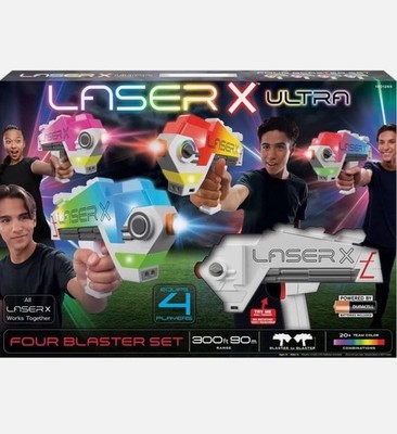 Laser X Ultra Four Blaster Set | Multiplayer Laser Tag Game | 300ft Range | New