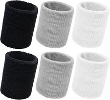 Sweatbands for Men and Women   6 Pack Breathable Wristbands for Youth Sports, So