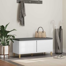 Hall Bench with Cushion with Storage with Door Entryway Seating Modern vidaXL