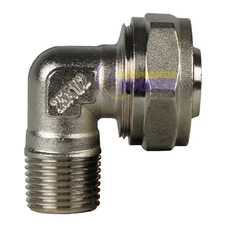 Maxline 90 Degree Elbow Fitting 3/4 Tubing x 1/2" Male NPT Compressed Air M8086