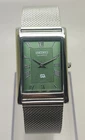 Rare vintage Seiko Slim Tank Quartz Japan Made Green Dial Men's Wrist Watch
