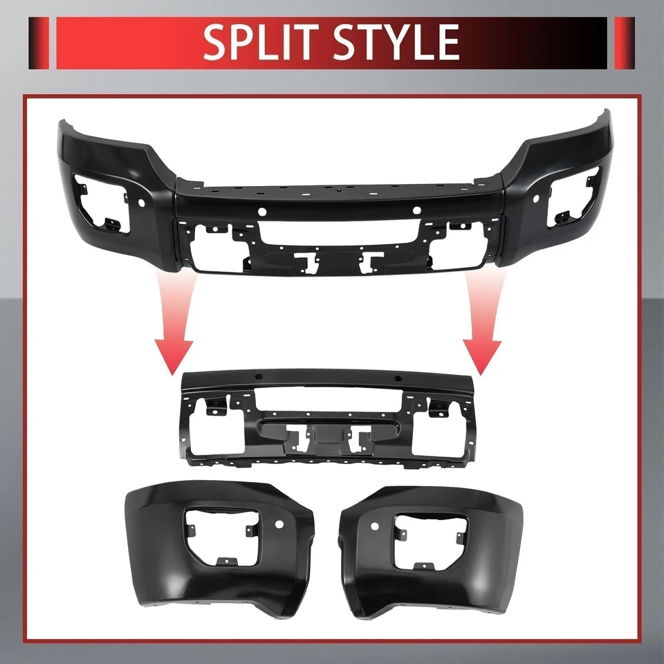 Parachoques delantero para GMC Sierra 2500 HD Sierra 3500 HD 2015-2019 con recubrimiento en polvo */L Foto 2 de 4