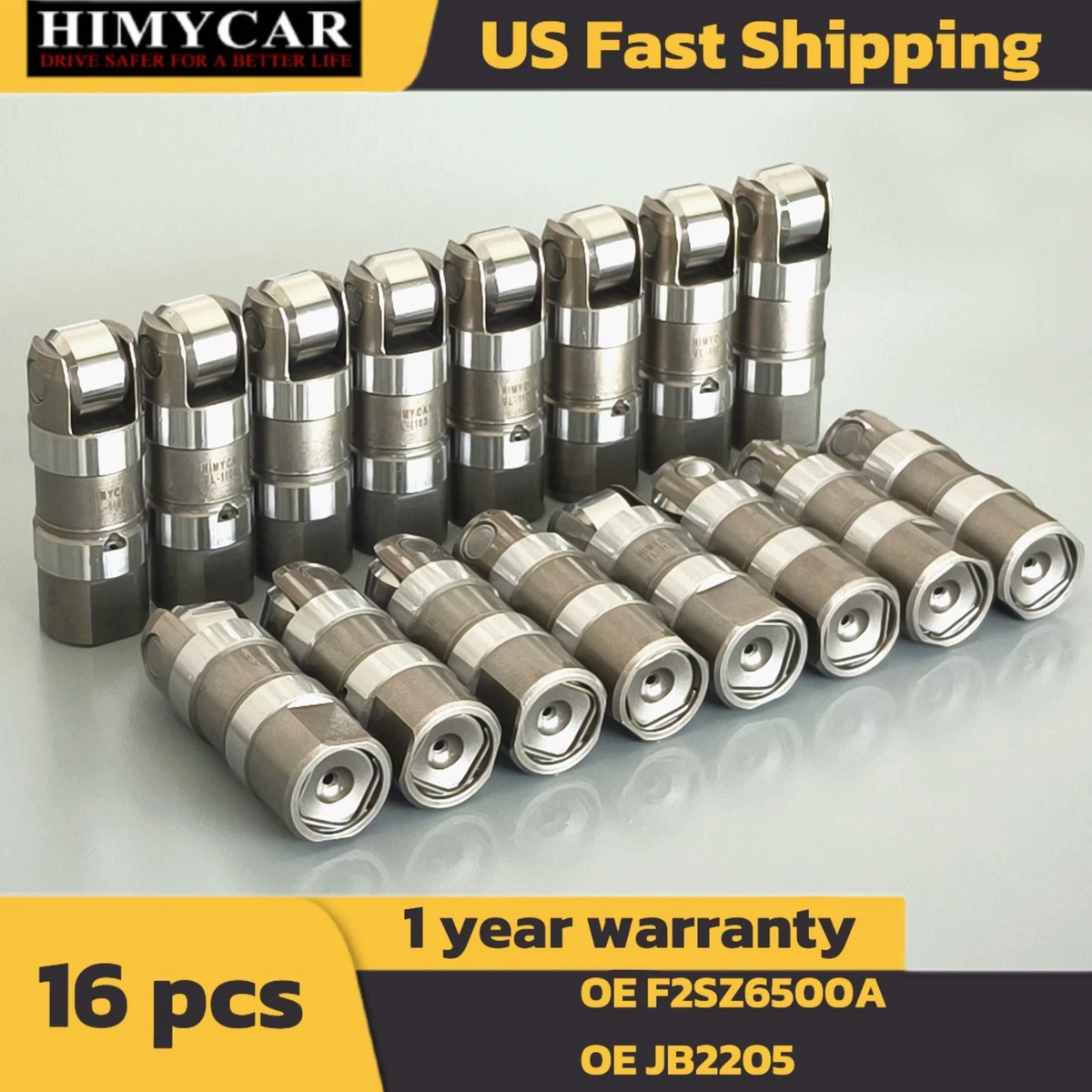 4) Wolverine HL-2110 Valve Lifters 1985-2008 Ford 3.0L 3.8L 3.9L 4.2L 5.0L 5.8L 729638006825