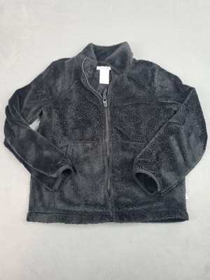 Tommy Bahama Fleece Jacket Kid 10 Black Sherpa Full Zip Midweight Wint Coat Cozy