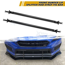 Carbon Fiber Pattern Auto Front Bumper Lip Splitter Strut Rod Tie Support Bars